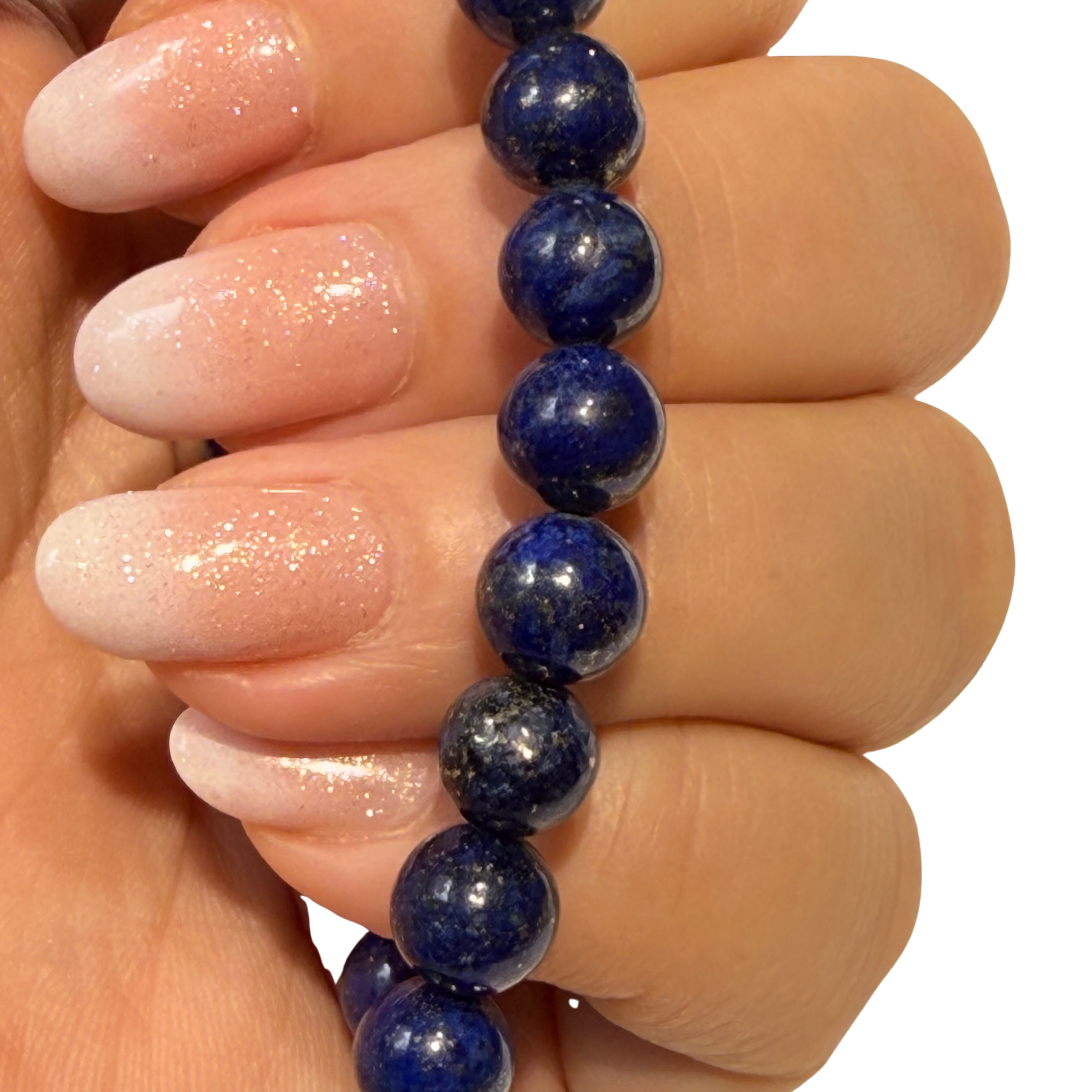 Pulsera de lapislázuli natural con cierre de plata 925