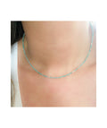 Collar de amazonita natural en plata 925 ajustable 40–47 cm con pepitas de plata – diseño fino y elegante