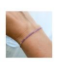 Pulsera de amatista natural en plata 925 ajustable 19 cm – diseño fino y elegante